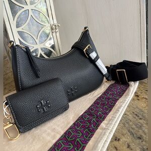 Bundle😍 New Tory burch Thea black crossbody shoulder bag & matching wallet